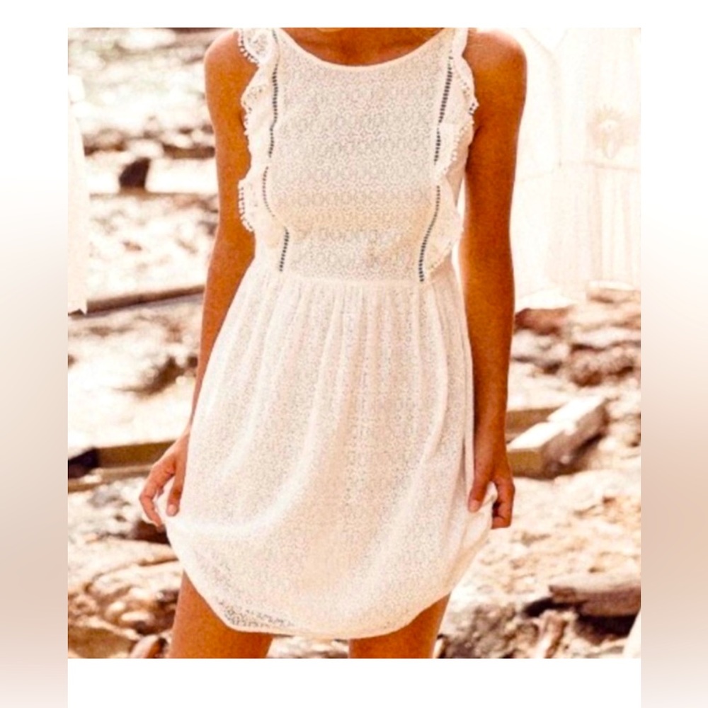SEZANE - white ruffle dress - size 34